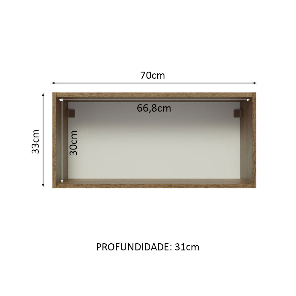Alacena Gabinete Superior Cocina Madesa Lux 1 Puerta 70cm MG.
