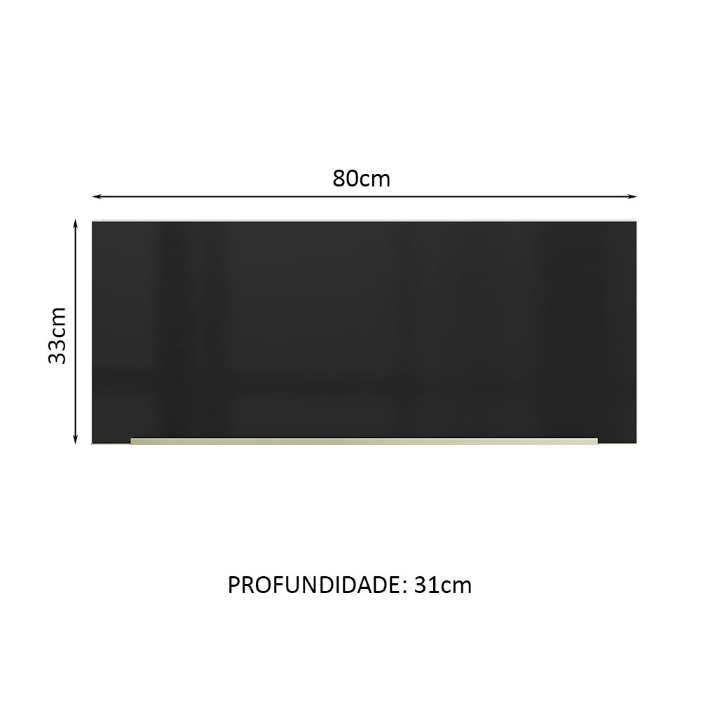 Alacena Gabinete Superior Cocina Madesa 1 Puerta Lux 80cm BN.