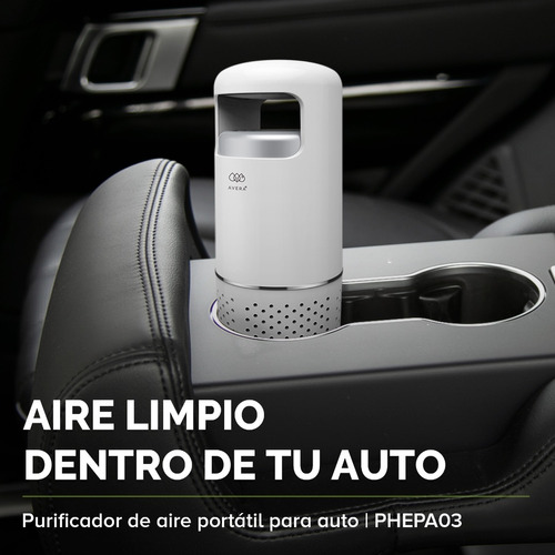 Avera Purificador De Aire Portatil Auto Filtro Hepa Phepa03 Color Blanco.