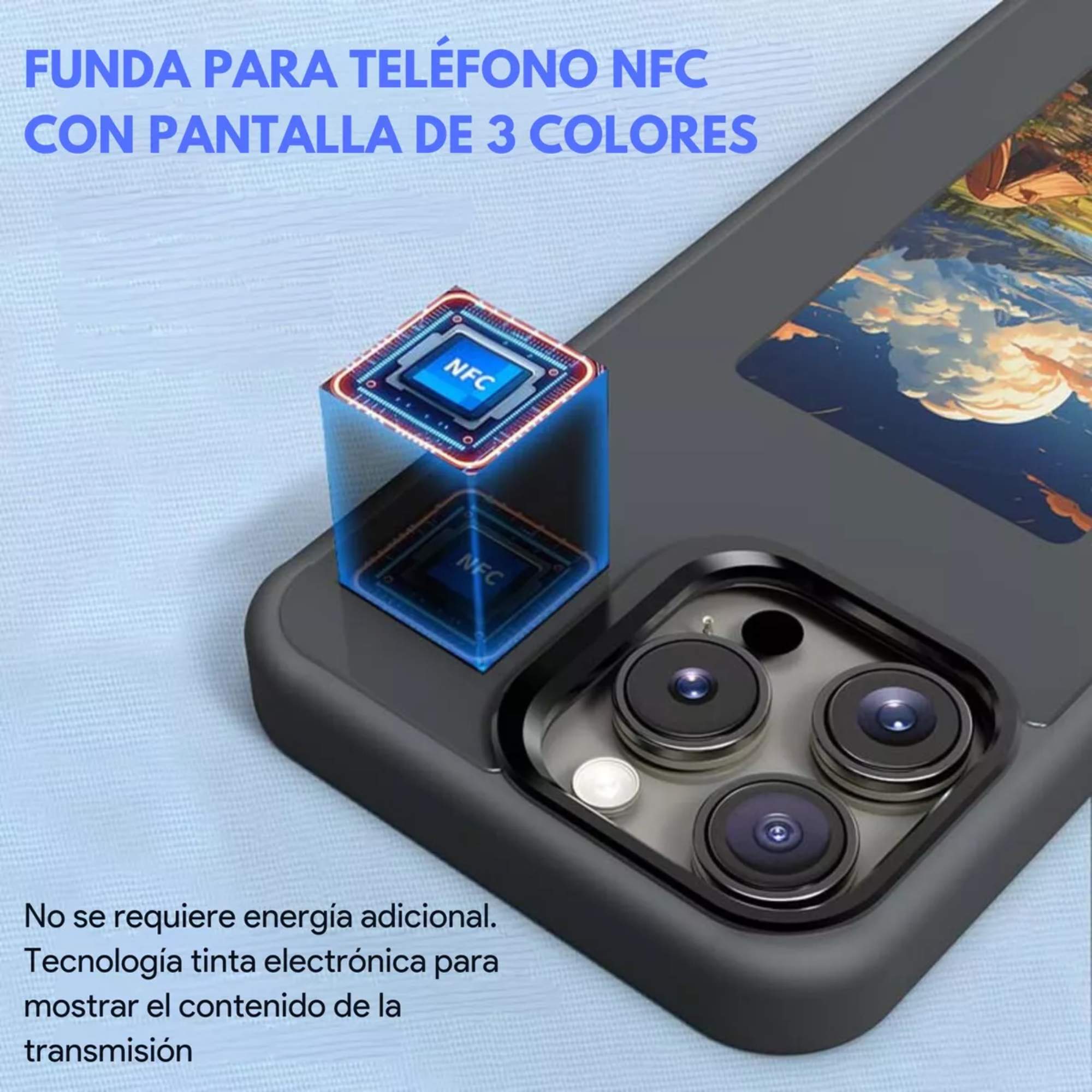 Mr. Gadgets Funda Tinta Inteligente Pantalla Personalizable Para iPhone 13 Pro Max, Case con pantalla de tinta electrónica Protección y estilo 2 en 1 para Iphone 13 Pro Max