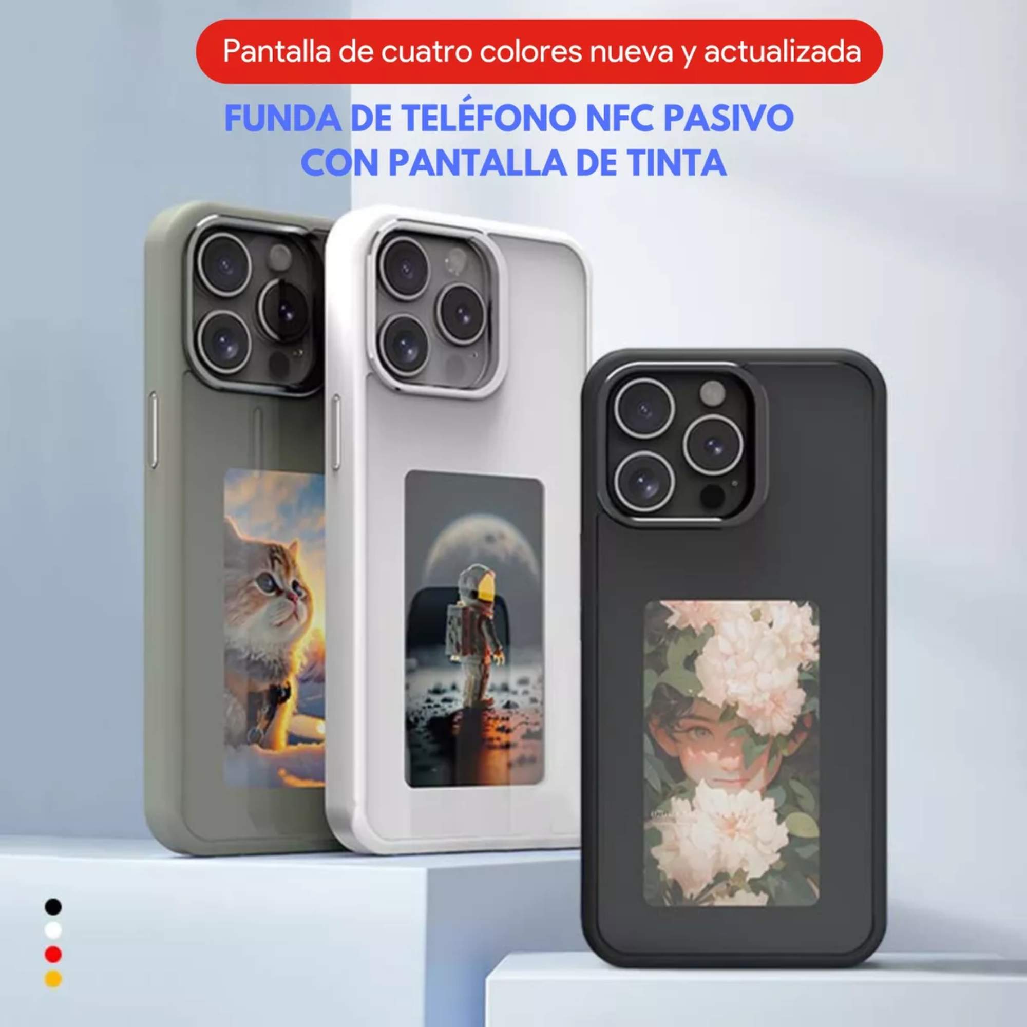 Mr. Gadgets Funda Tinta Inteligente Pantalla Personalizable Para iPhone 13 Pro Max, Case con pantalla de tinta electrónica Protección y estilo 2 en 1 para Iphone 13 Pro Max