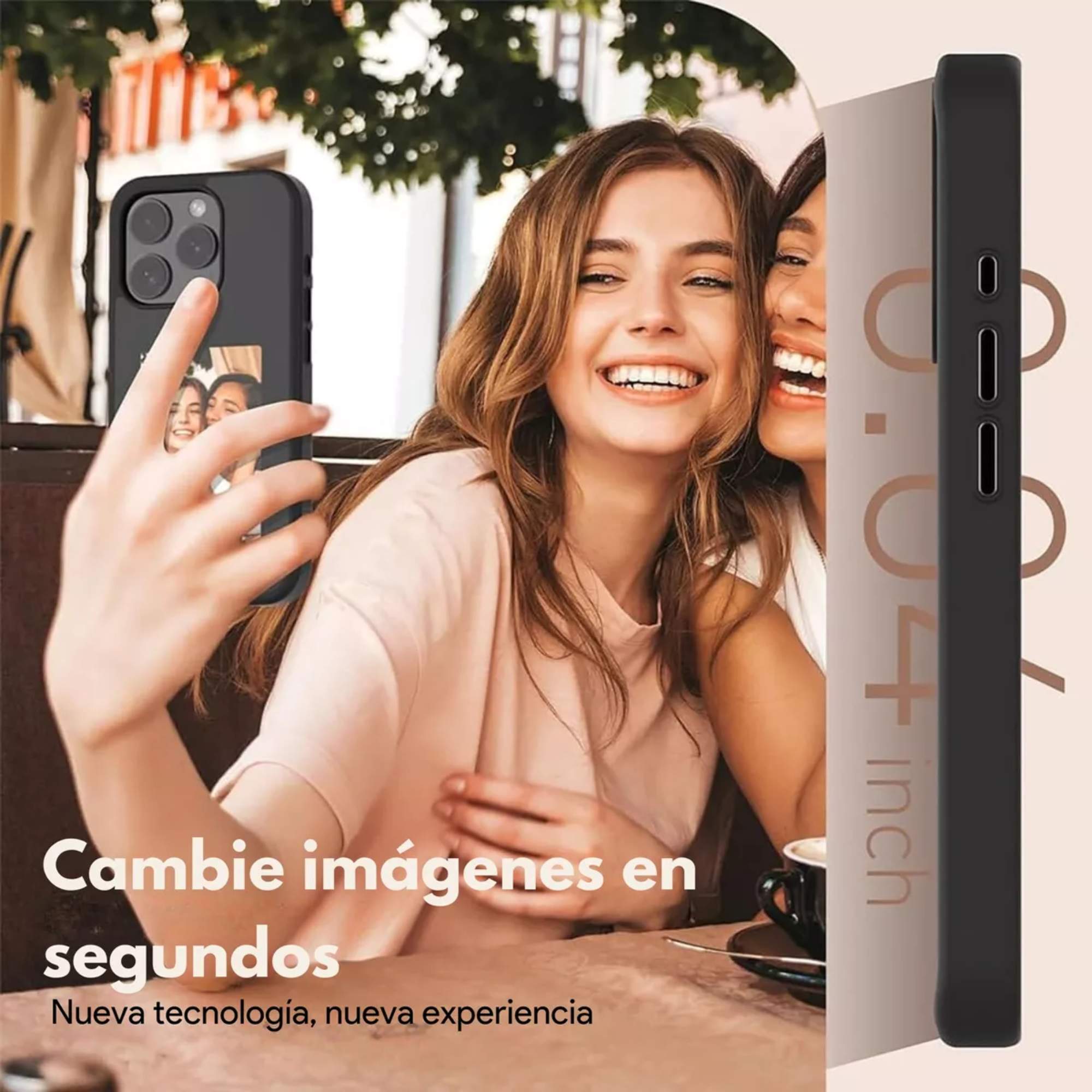 Mr. Gadgets Funda Tinta Inteligente Pantalla Personalizable Para iPhone 13 Pro Max, Case con pantalla de tinta electrónica Protección y estilo 2 en 1 para Iphone 13 Pro Max
