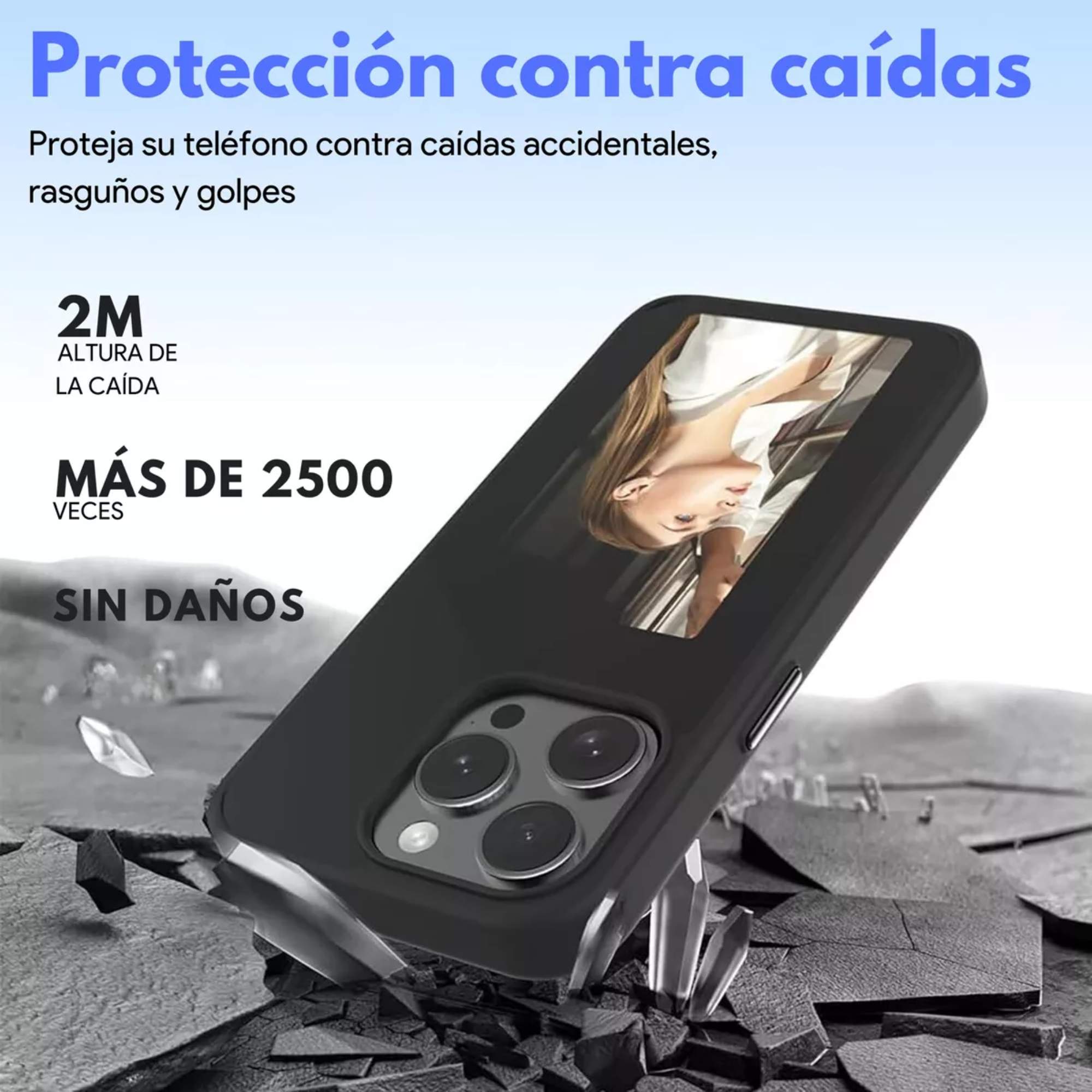 Mr. Gadgets Funda Tinta Inteligente Pantalla Personalizable Para iPhone 13 Pro Max, Case con pantalla de tinta electrónica Protección y estilo 2 en 1 para Iphone 13 Pro Max
