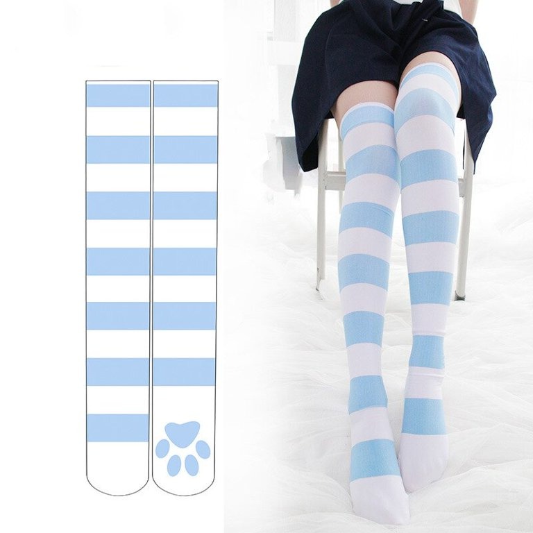 Medias Lineas Kawaii Pata de Gato Hermosas Mujer 60cm