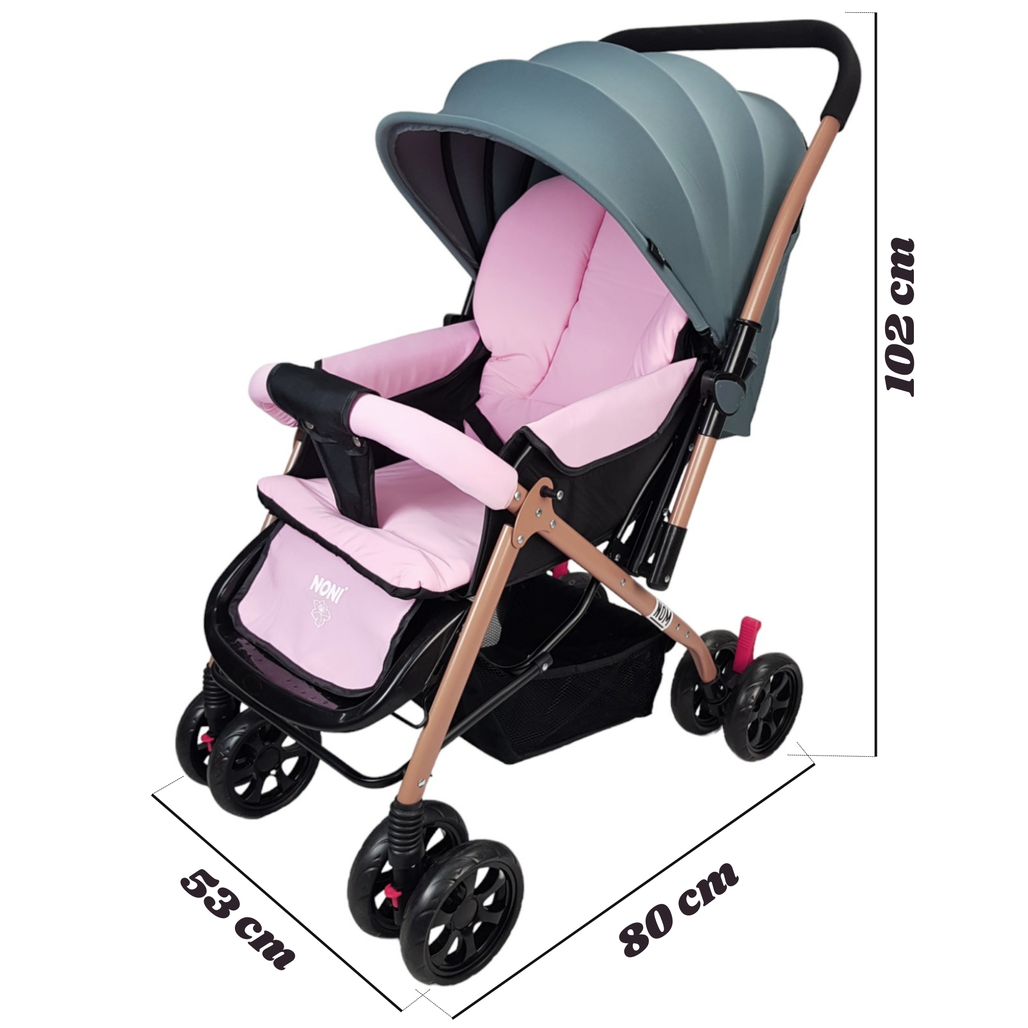 Carriola para Bebe Asiento con Posiciones, Reversible, Compacta - Rosa