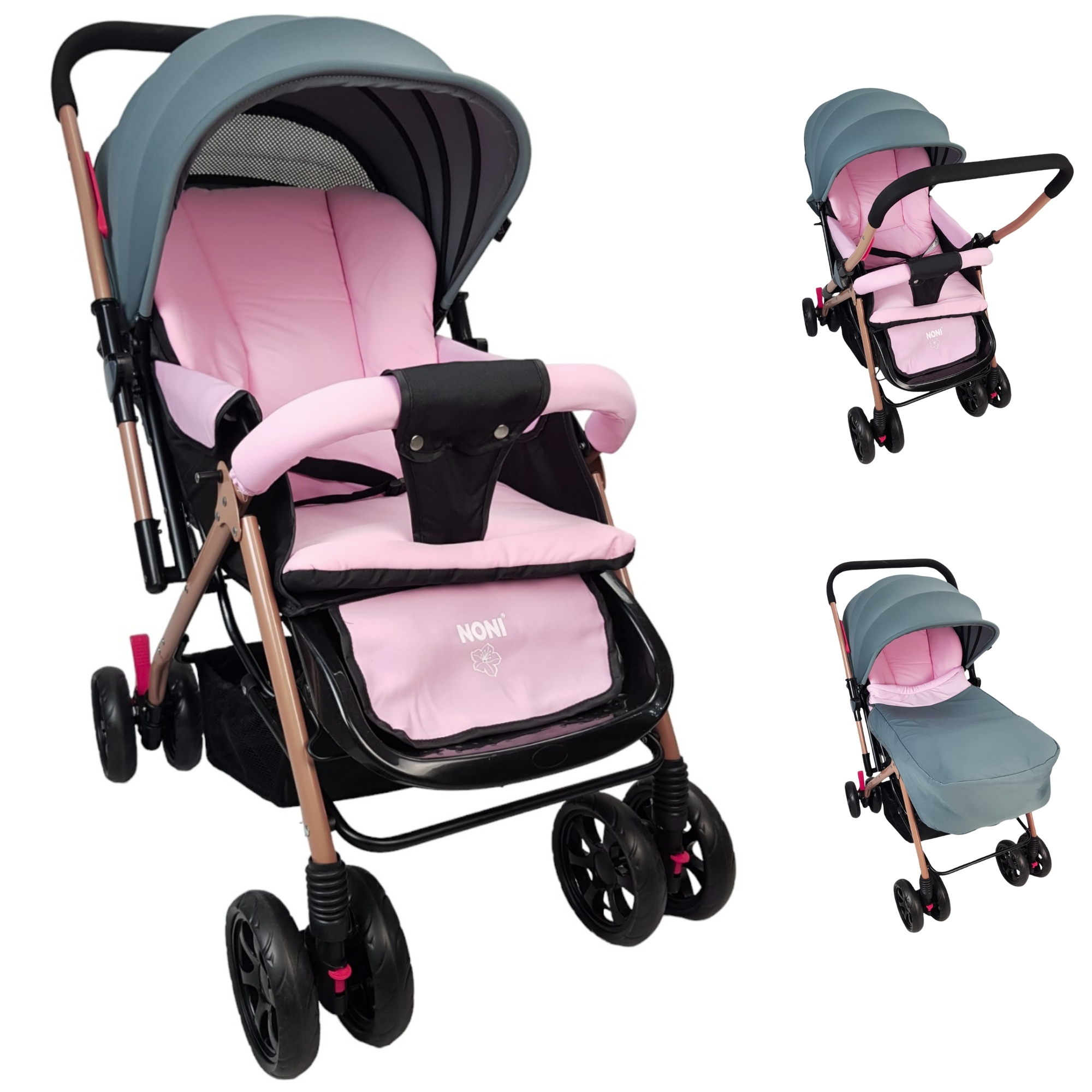 Carriola para Bebe Asiento con Posiciones, Reversible, Compacta - Rosa