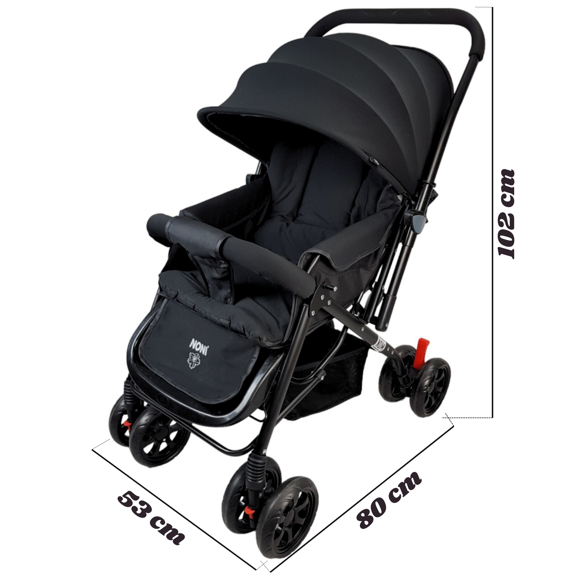 Carriola para Bebe Asiento con Posiciones, Reversible, Compacta - Negro