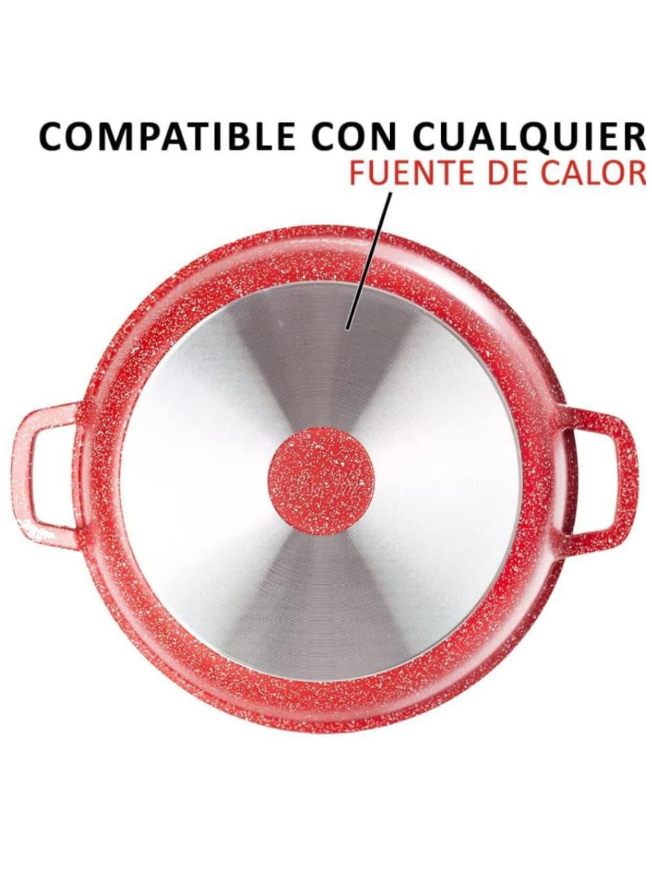Arrocera de aluminio  con antiadherente , con agarradera de silicón, tapa de cristal Z607 Hot Spot.