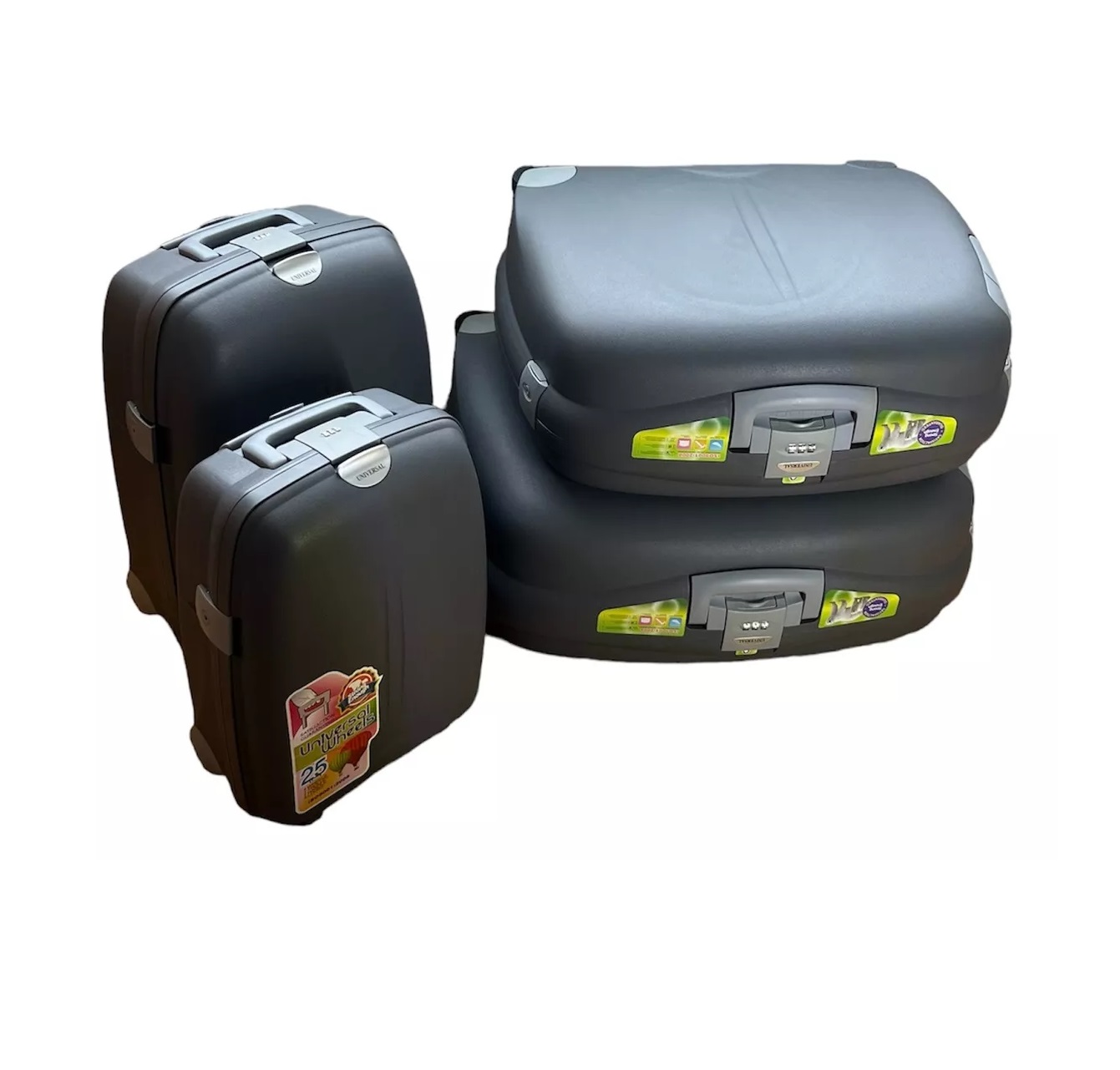 Set de 4 Maletas de Viaje Material Irrompible Gris.