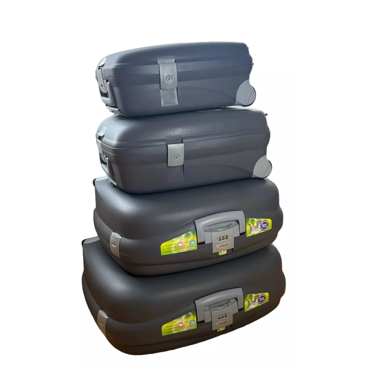 Set de 4 Maletas de Viaje Material Irrompible Gris.