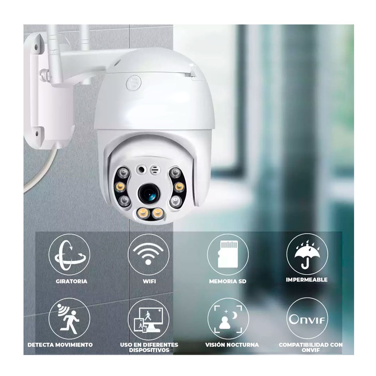 Camara Inalambrica WIFI Para Interiores o Exteriores Vision Nocturna 1080P Celular o PC.