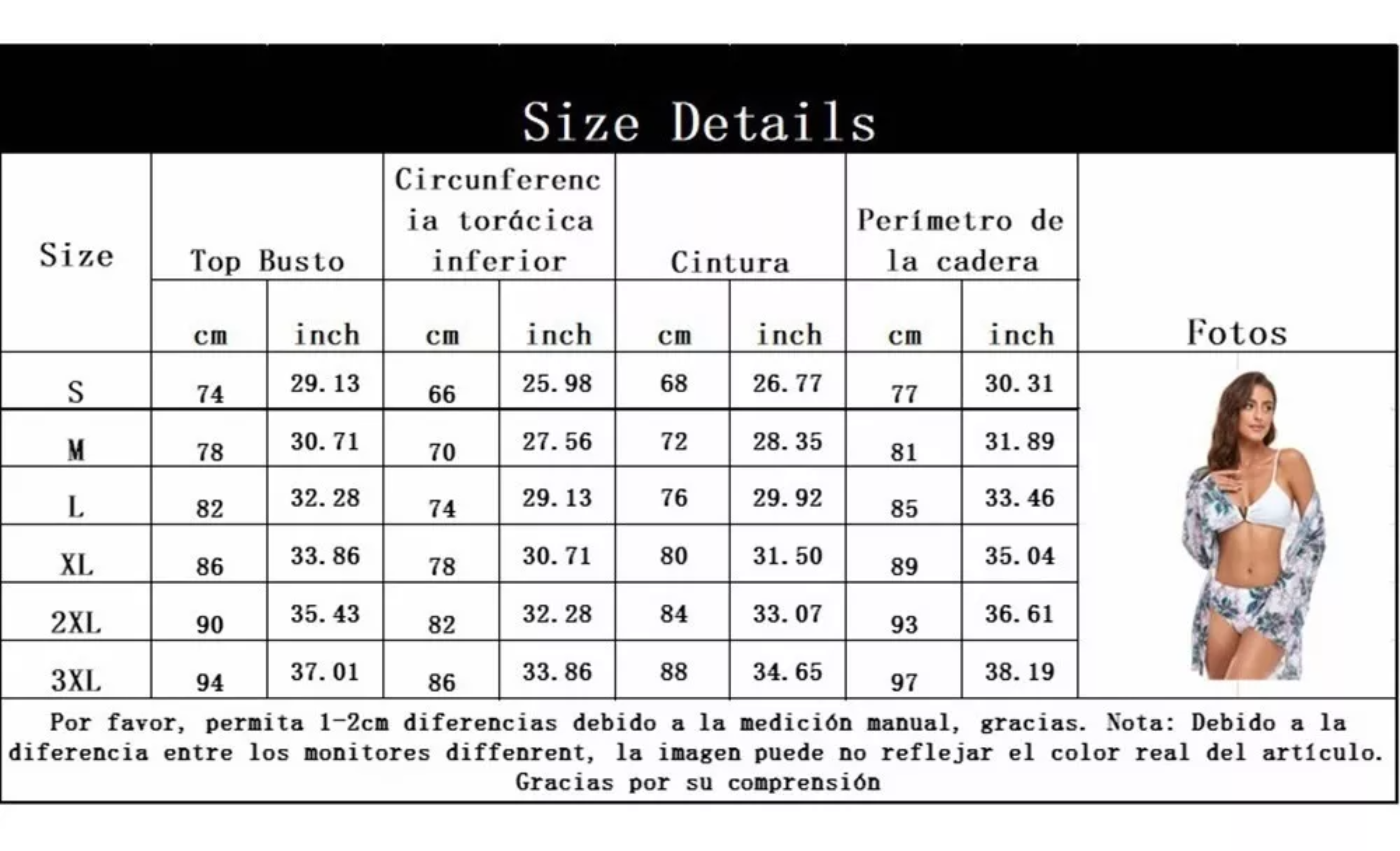 Juego De Traje De Baño Bikini Para Mujer Con Abrigo 3 Piezas.
