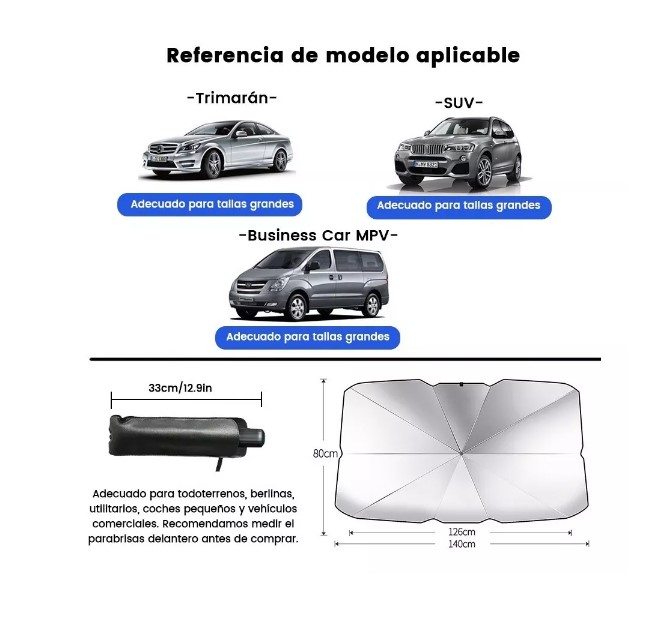 Coche Parasol Cubre Sol Plegable Para Parasoles Automovil T