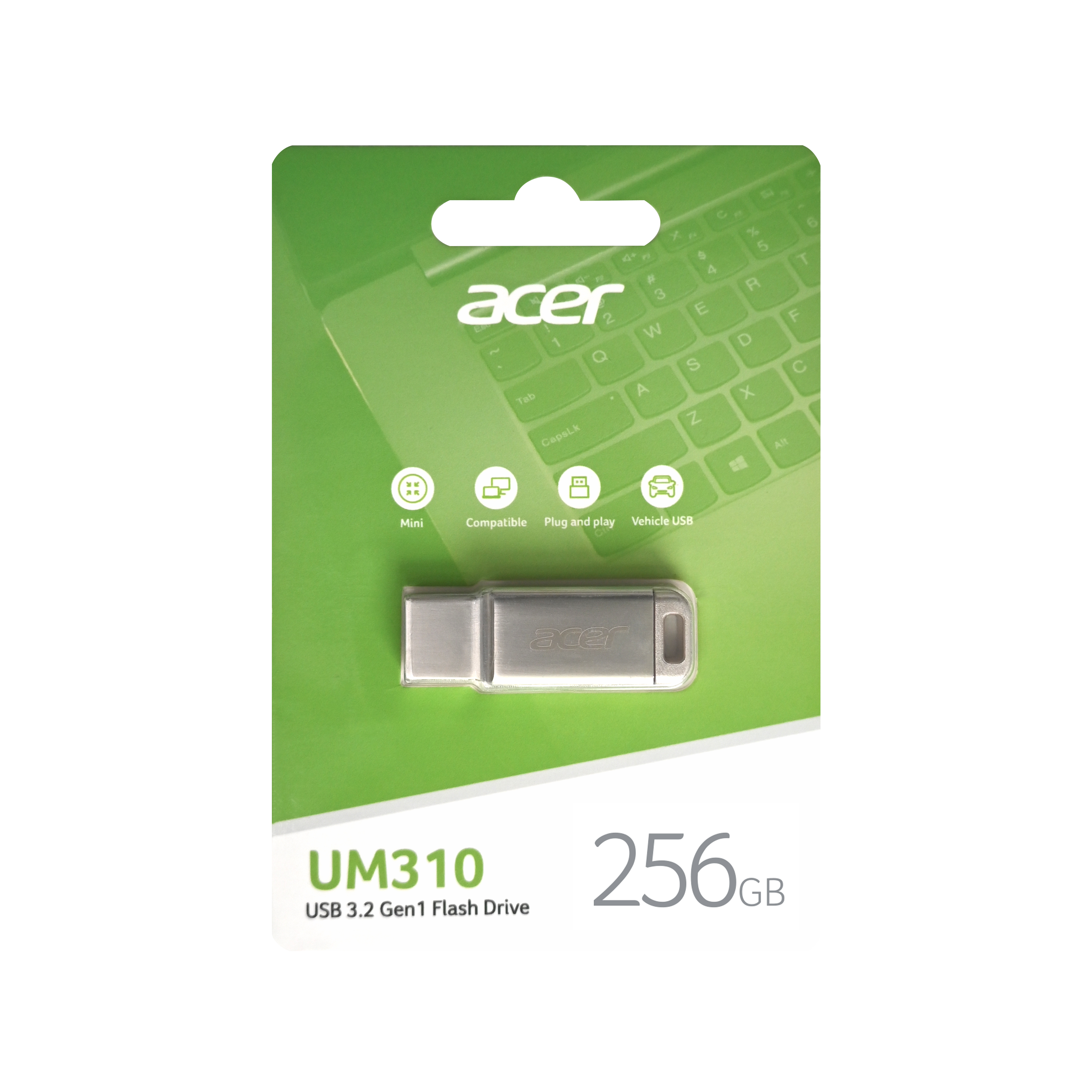 Memoria USB 3.2 de 256 GB, Acer UM310, Metálica