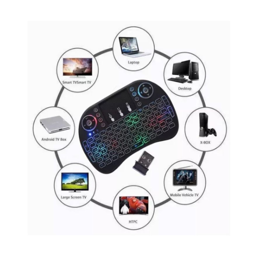 Mini Teclado Pc Inalambrico Bluetooth Touchpad Iluminado gamer consola tv box smart tv pantalla led.