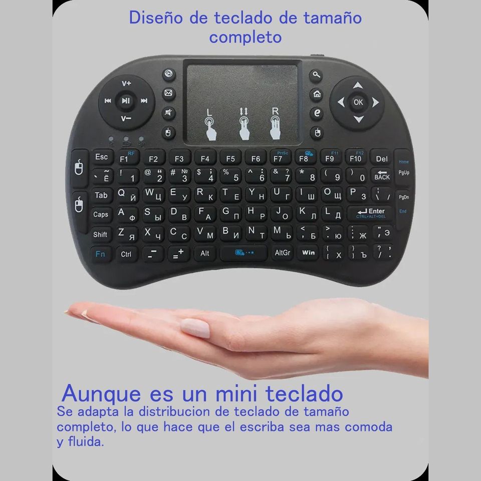 Mini Teclado Pc Inalambrico Bluetooth Touchpad Iluminado gamer consola tv box smart tv pantalla led.