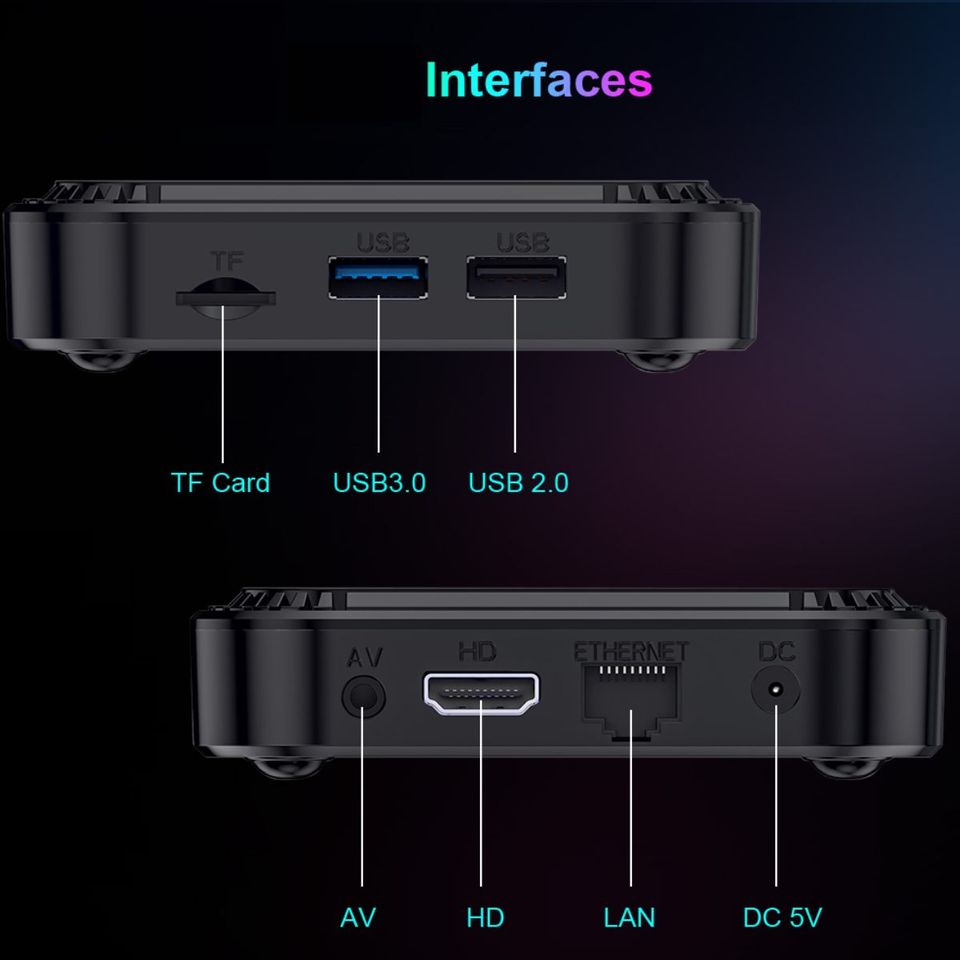 TV box dispositivo smartTV inteligente decodificador Android 13 8K luz RGB 4GB Wifi 32gb usb hdmi.