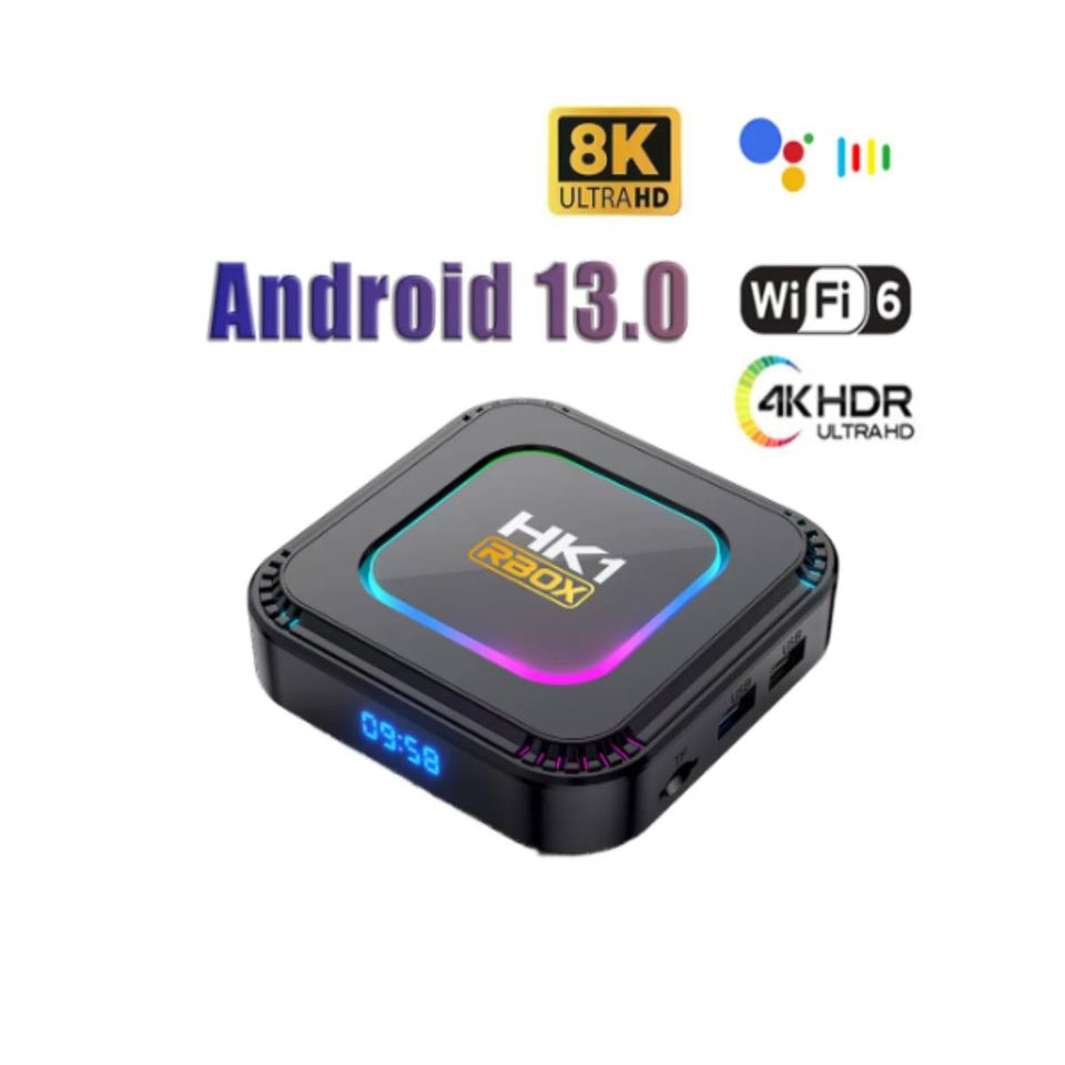 TV box dispositivo smartTV inteligente decodificador Android 13 8K luz RGB 4GB Wifi 32gb usb hdmi.