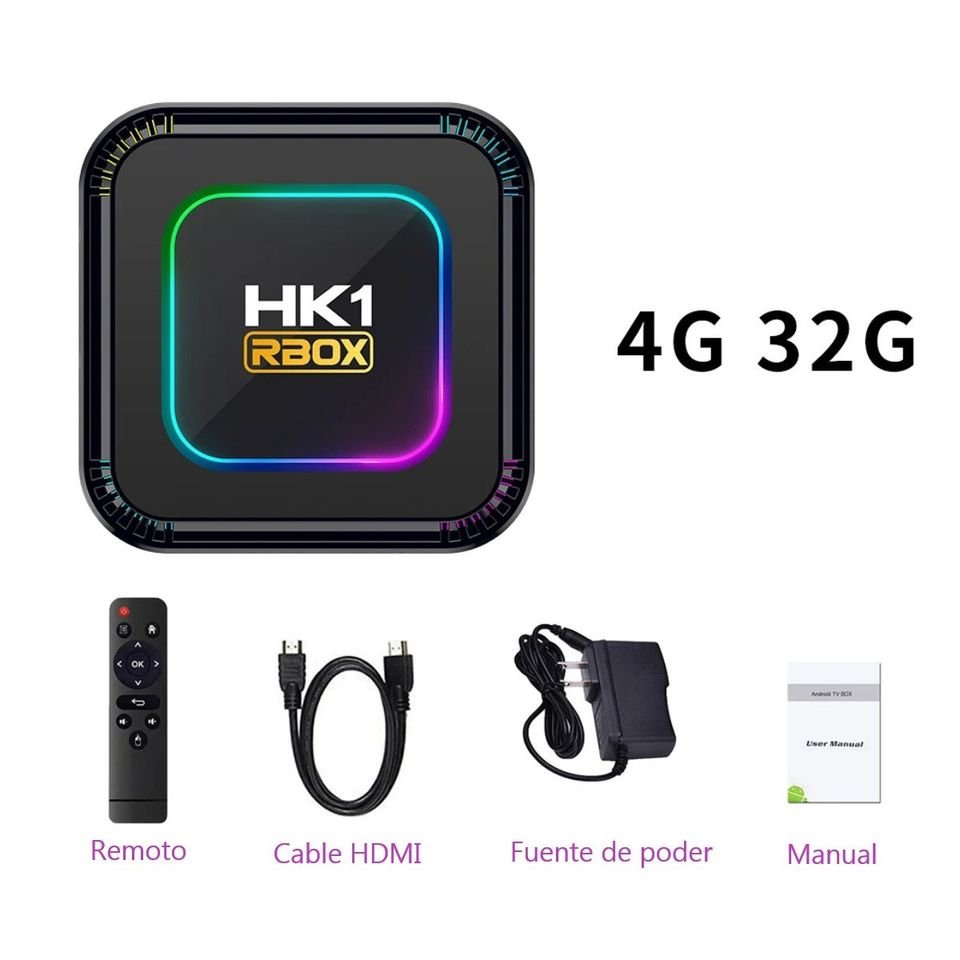 TV box dispositivo smartTV inteligente decodificador Android 13 8K luz RGB 4GB Wifi 32gb usb hdmi.