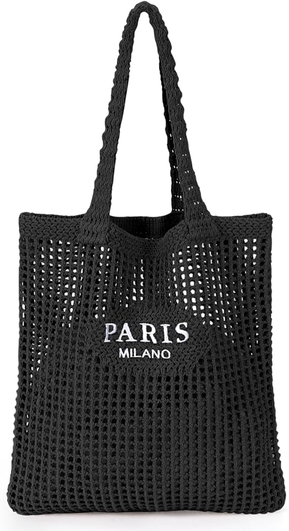 A Bolsa de ganchillo para mujer, de malla de ganchillo para playa, para verano, día festivo, estética, bohemio, para mujer.