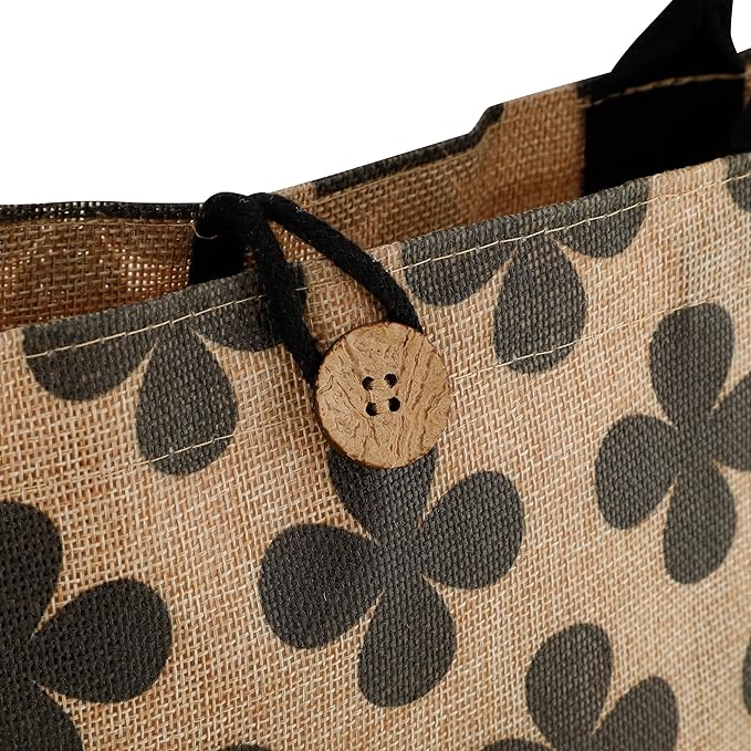 A Bolso Tote grande de Mujer-Bolsa Tote de Yute con Asas Regalo reutilizable -Bolsa de playa de yute.