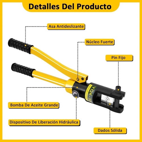 16 Ton Ponchadora Pinza Hidraulica Set 34 Pzs Dados 4-300mm