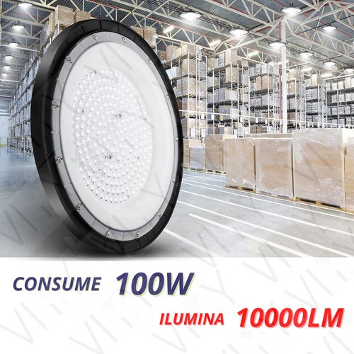 Lámpara Industrial De Campana Led Blanco 100w ufo high bay