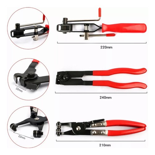 Pinza Para Abrazadera De Manguera 3 Piezas