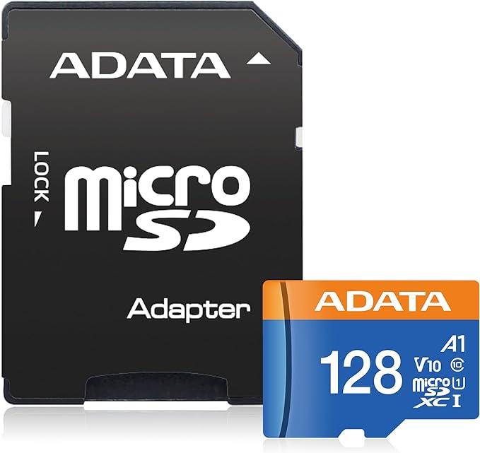 ADATA 128 GB Tarjeta de Memoria Micro SDXC con Adaptador Color Negro con Azul A1 (Clase 10).