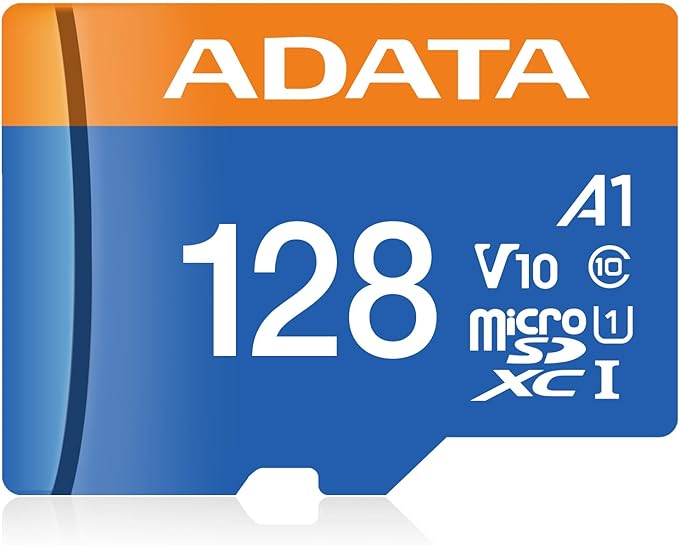 ADATA 128 GB Tarjeta de Memoria Micro SDXC con Adaptador Color Negro con Azul A1 (Clase 10).