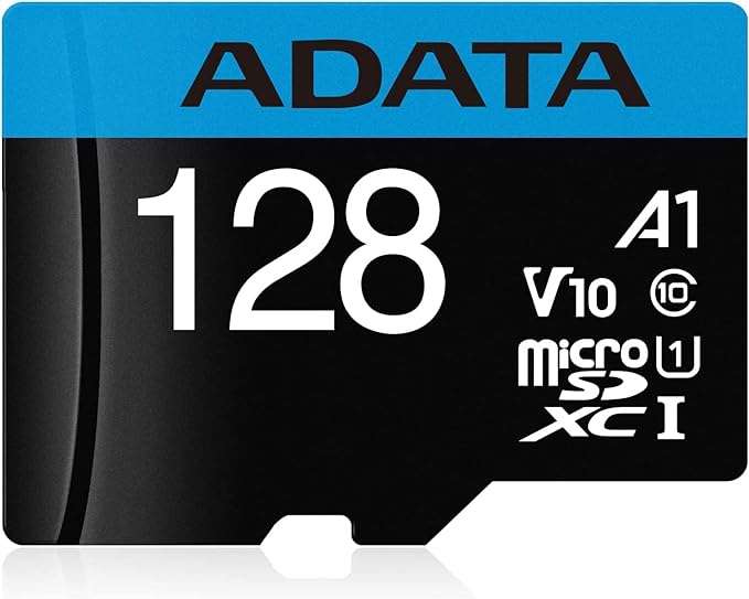 ADATA 128 GB Tarjeta de Memoria Micro SDXC con Adaptador Color Negro con Azul A1 (Clase 10).