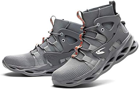 CHEHILL Tenis de Seguridad Altos con Puntera de Acero para Hombres, Zapatos de Seguridad Industrial Cómodas Resistente Desgaste, Anti Aplastamiento, Anti Perforación.