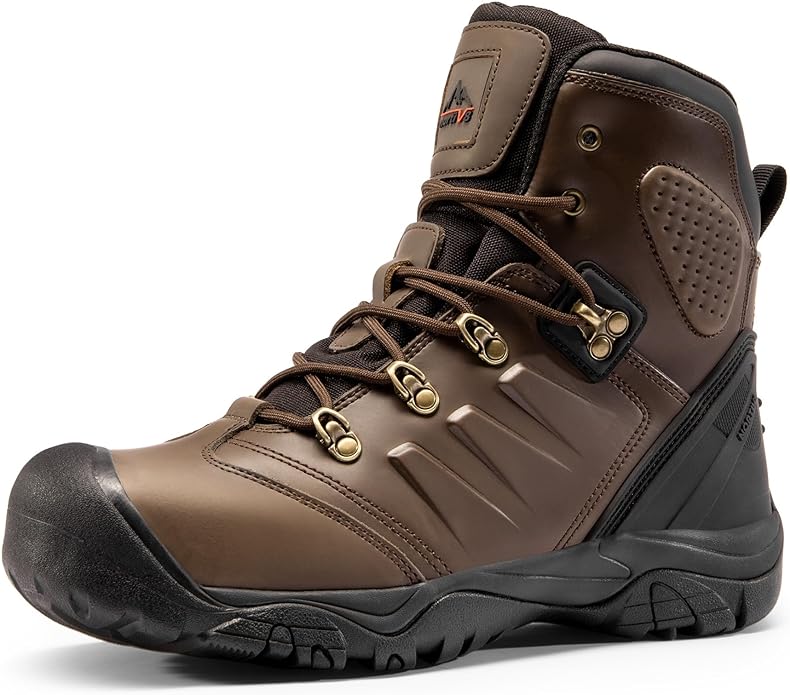 NORTIV 8 Botas con Punta de Acero para Hombres Botas Industriales Impermeables y Transpirables de Seguridad.