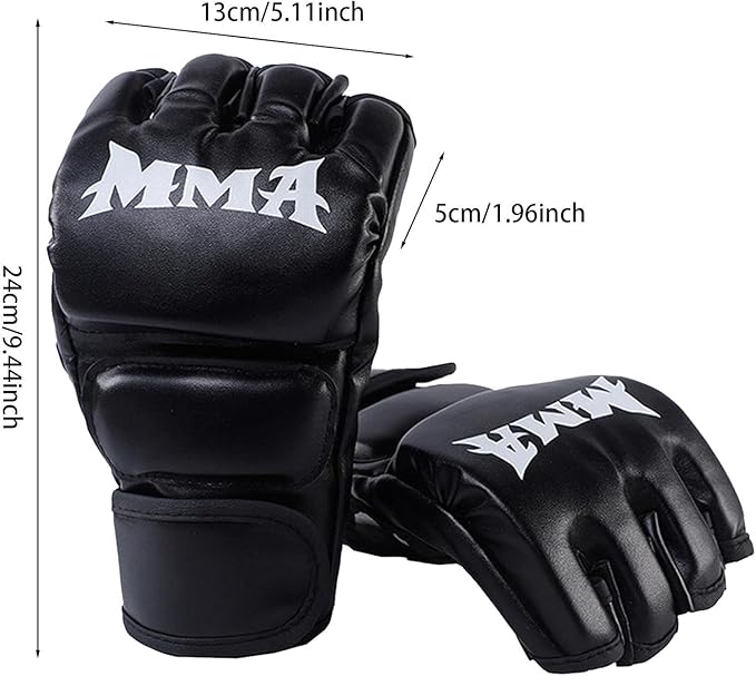 A ZYHSLZ Guantes MMA Boxeo, Guantes de Boxeo para Hombre y Mujer, Guantes Box, Guantes de Entrenamiento de Medio Dedo, Guantes Saco de Boxeo, Guantes de Combate,3cm Espesor,Protección.