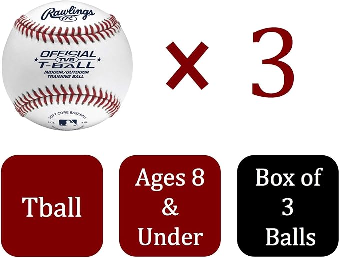 A Rawlings - Pelotas de béisbol para jóvenes o Entrenamiento (Caja de 3 o 12).