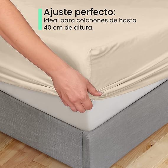 A Ubbe Juego de Sábanas 1800 Premier Collection de 4 Piezas | Sábanas de Microfibra de Lujo de Hotel Doble Cepillado | Avena, King Size.