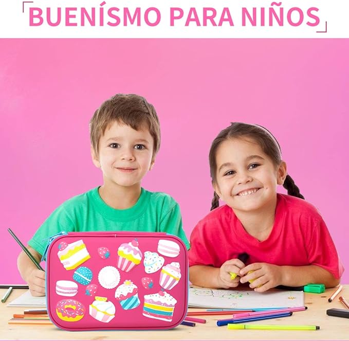 A Estuches para Lapices Lapiceros Bolsa para Bolígrafos Estuches para Plumones y Colores Lapiceras Estuches Escolares Portalápices Grande para Niña Niños (rosa claro).