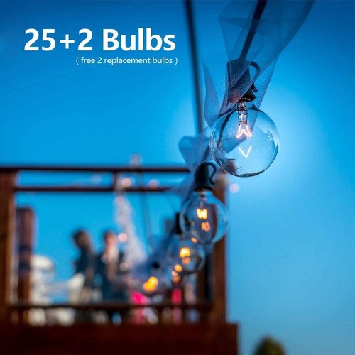 Guirnalda De Luces 25+2 Focos Exterior Vintage Impermeable