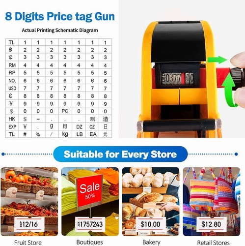 Etiquetas De Precios Manual De 8 Dígitos De 5500 Etiquetas