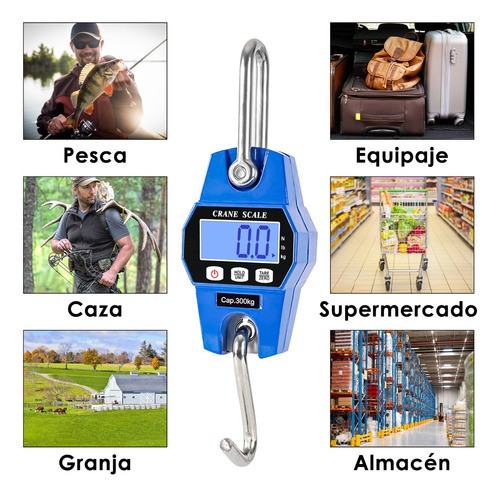 Báscula Industrial Digital Colgante Portátil Con Colgar 300 kg