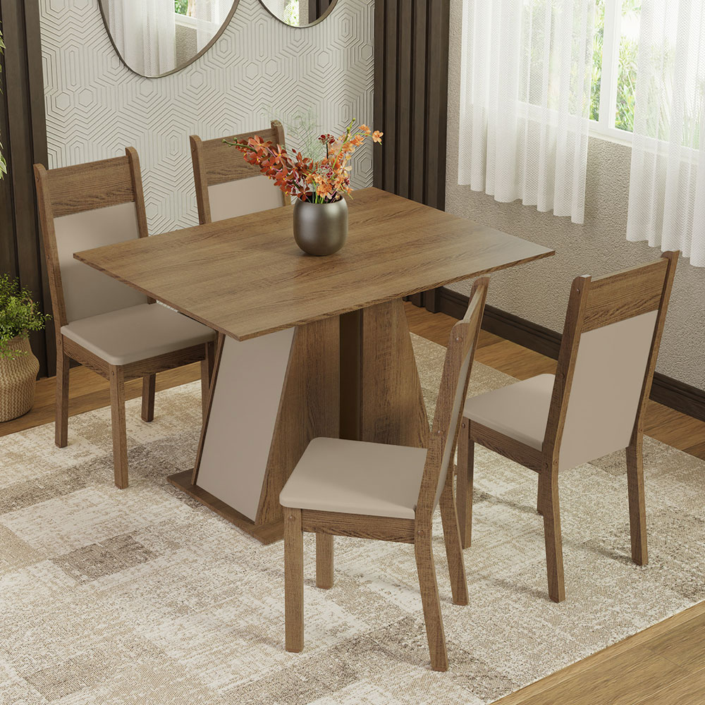 Juego de Comedor con Mesa y 4 Sillas Madesa Angel RCB.