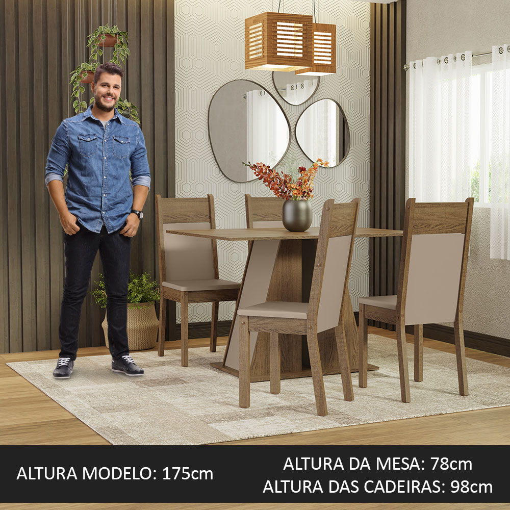 Juego de Comedor con Mesa y 4 Sillas Madesa Angel RCB.