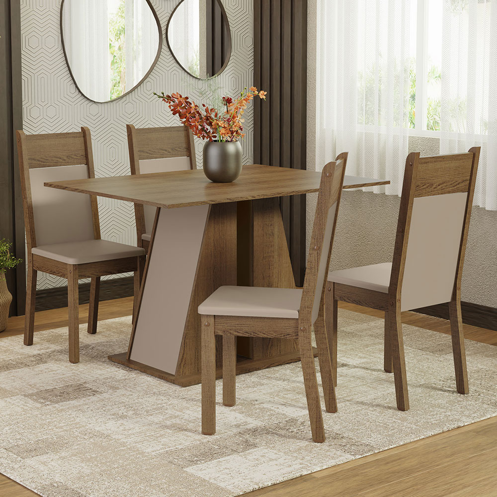 Juego de Comedor con Mesa y 4 Sillas Madesa Angel RCB.