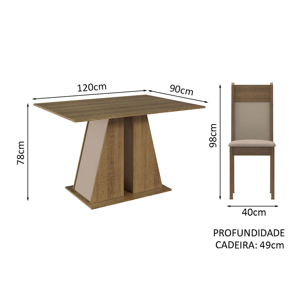 Juego de Comedor con Mesa y 4 Sillas Madesa Angel RCB.