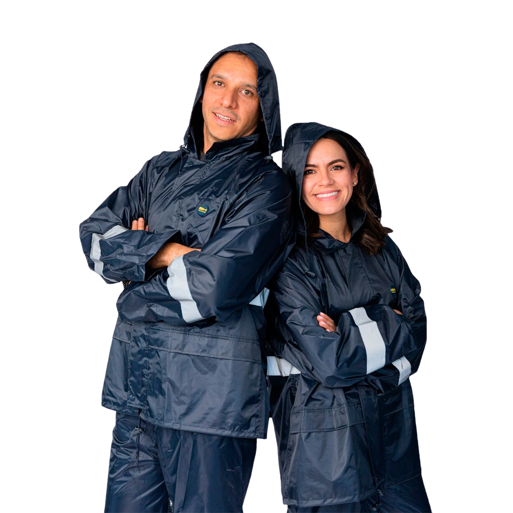 Impermeable para lluvia Senderismo Montaña Uso Rudo + Reflejantes Beckon.