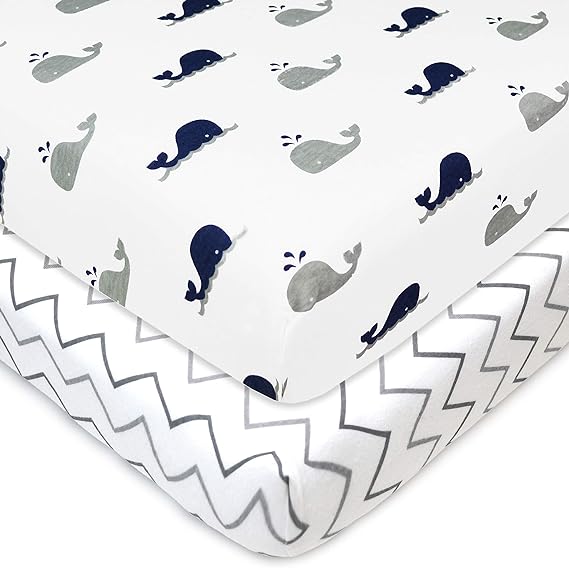A American Baby Company - Juego de 2 sábanas Ajustadas para Cuna de 24 x 38 Pulgadas, Suave y Transpirable