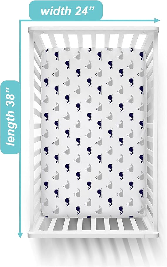 A American Baby Company - Juego de 2 sábanas Ajustadas para Cuna de 24 x 38 Pulgadas, Suave y Transpirable