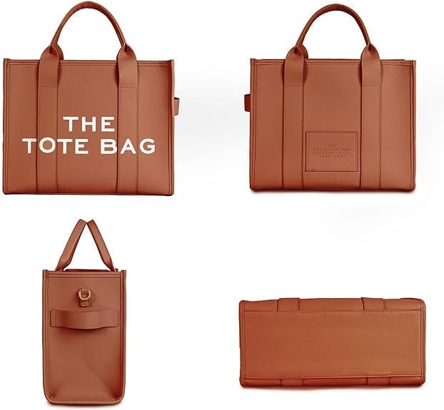 A The Tote Bag de piel grande para mujer, Bolsas Totes con cierre, bolsa tote bag mujer, bolsa cruzada de PU para viajes, oficina.