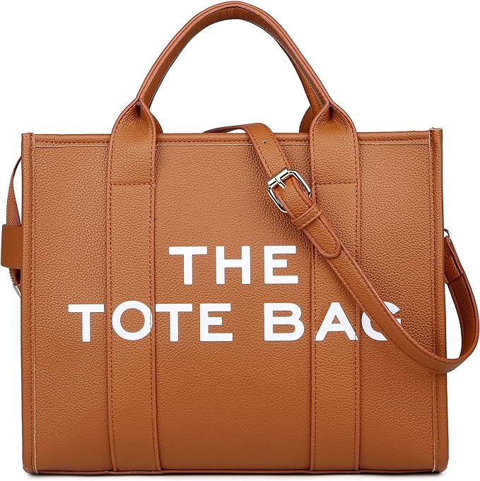 A The Tote Bag de piel grande para mujer, Bolsas Totes con cierre, bolsa tote bag mujer, bolsa cruzada de PU para viajes, oficina.