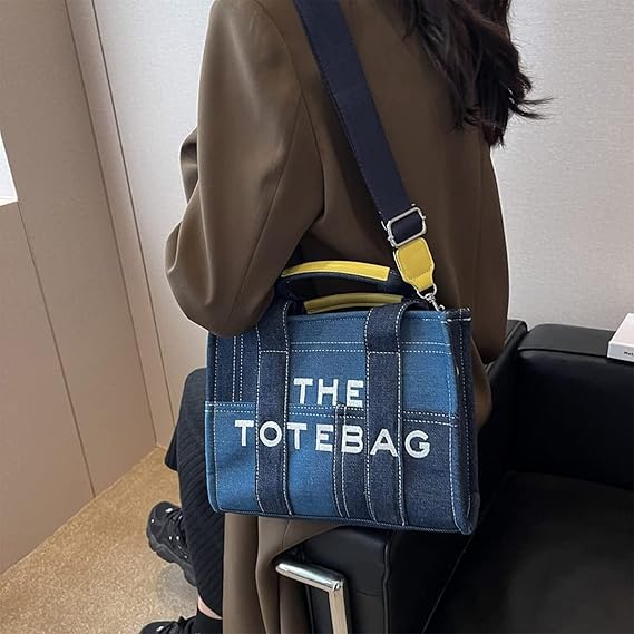 A XINTM Bolsa de Lona para Mujer Tote Bag, Bolsa de Mano para Mujer con Correa Desmontable, Bolsas Grandes para Mujer, Bolsa Bandolera de Lona con Cierre para oficina, Viajes, Escuela.